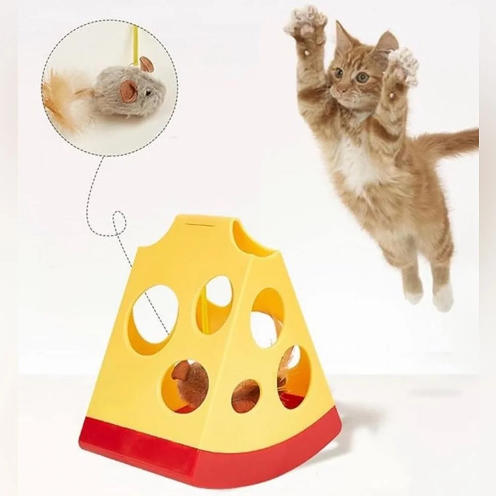Mouse in Cheese Electronic Spin Cat Toy